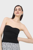 Black bandeau strapless top_12
