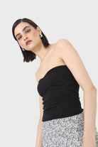 Black bandeau strapless top_13