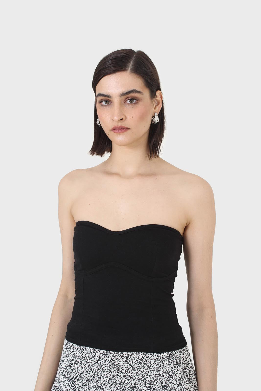 Black bandeau strapless top_5