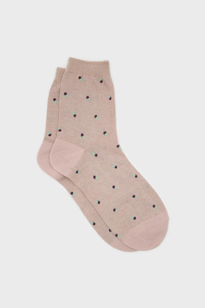 Pink double dot socks_1