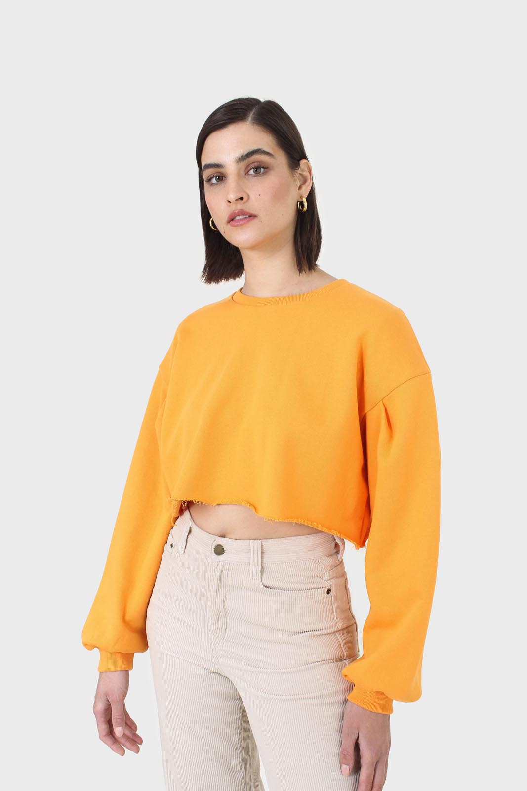Tangerine cropped cut off sweatshirt_7