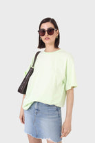 Lime green crew neck short sleeve tee_1