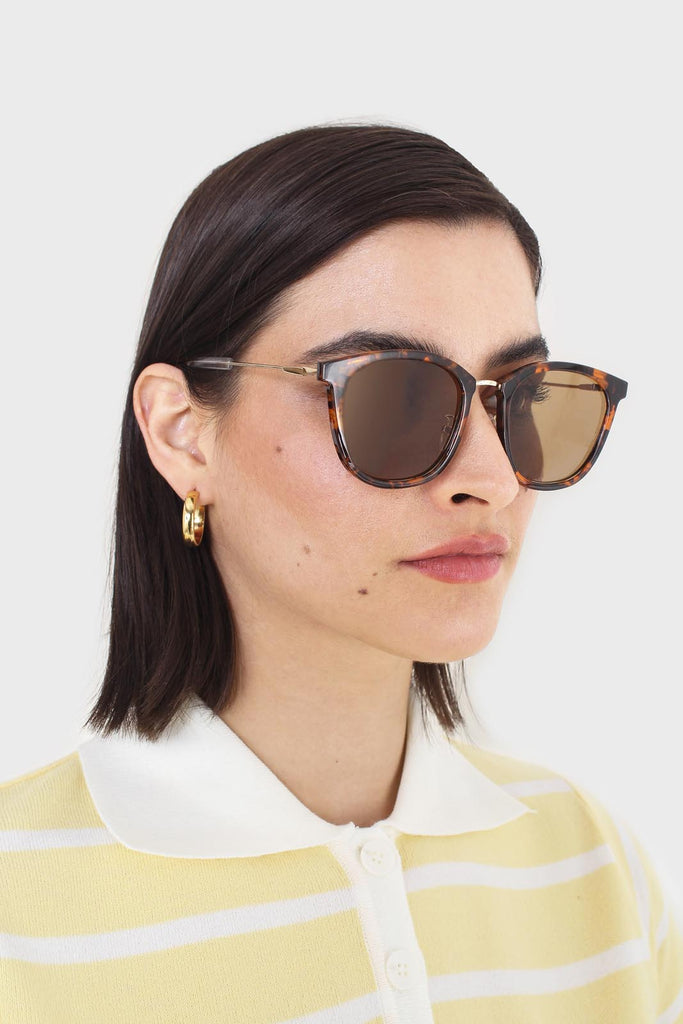 Tortoise shell and gold arm classic sunglasses_5
