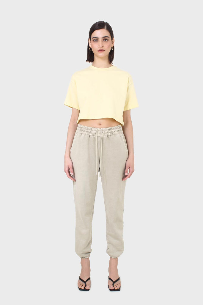 Yellow perfect cropped short sleeve tee_3