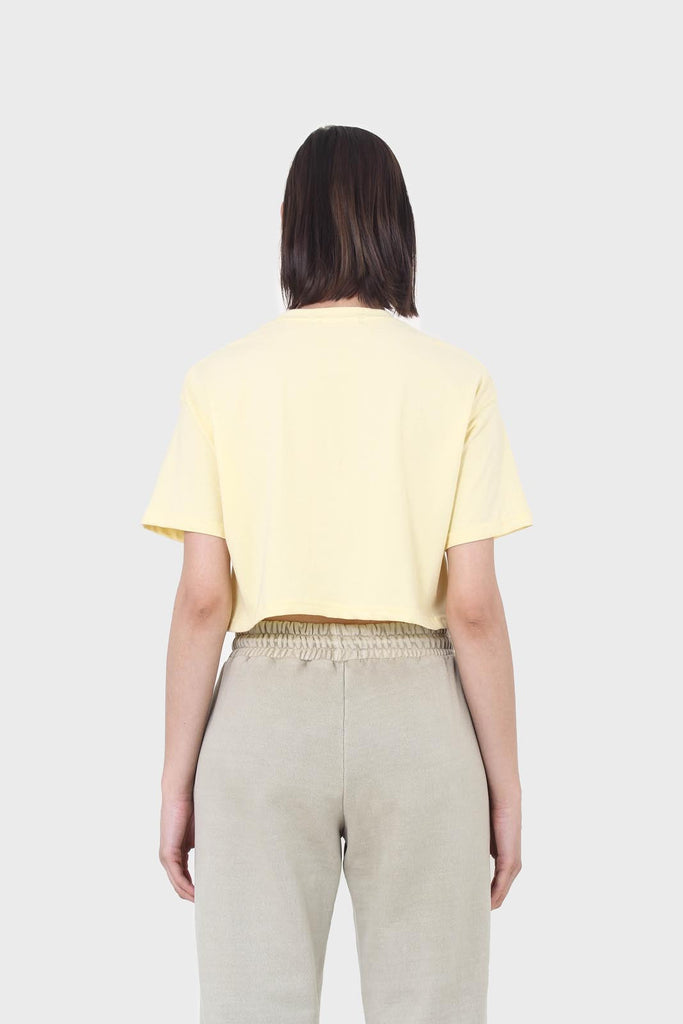 Yellow perfect cropped short sleeve tee_2