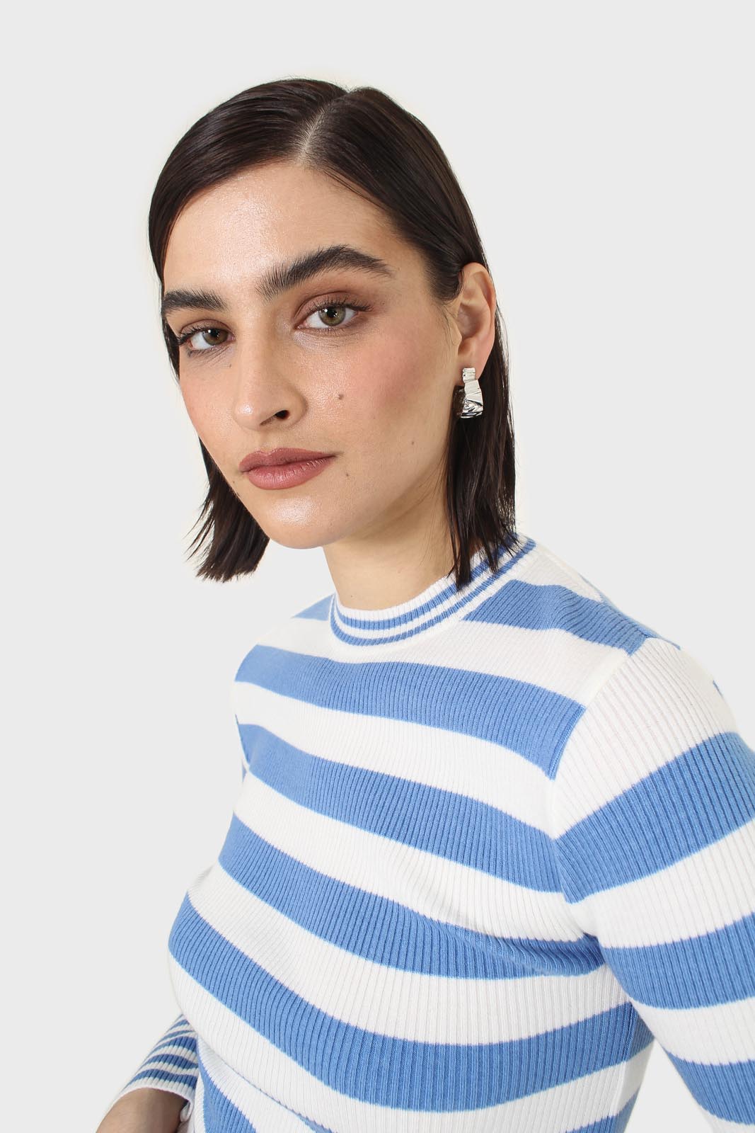 Blue and white bretton stripe long sleeved top_2