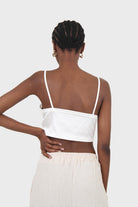 Ivory tie front milk maid cropped top_3