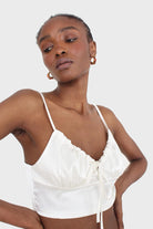 Ivory tie front milk maid cropped top_2