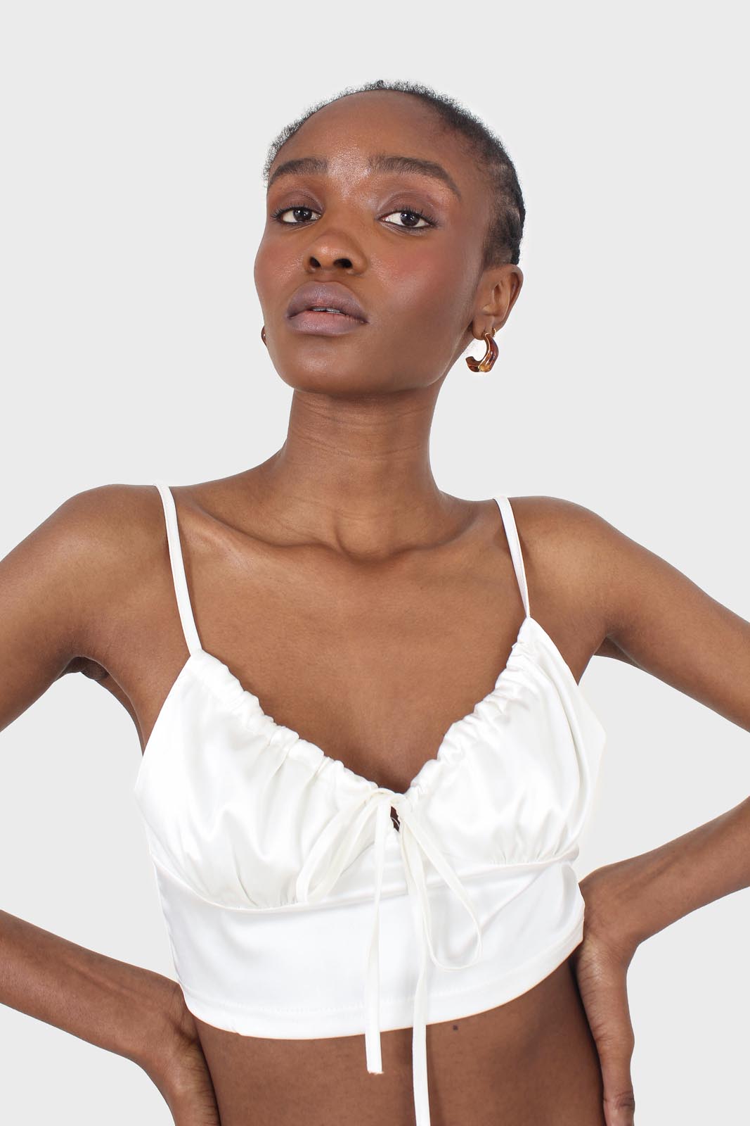 Ivory tie front milk maid cropped top_6