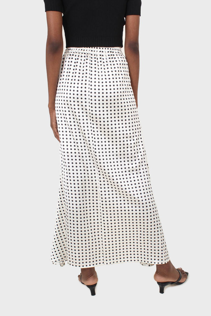 Ivory and black polka dot elasticated waistband maxi skirt_4