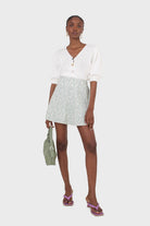 Mint and white tiny floral skirt_2