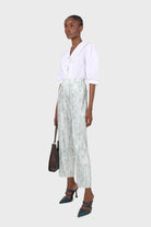 Green and ivory ribbed tie dye trousers_5