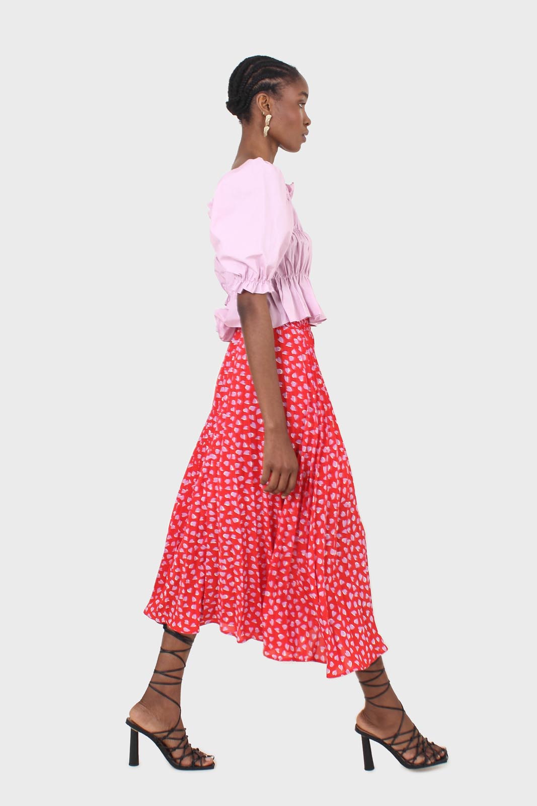 Purple ruched puff sleeve cropped top_6