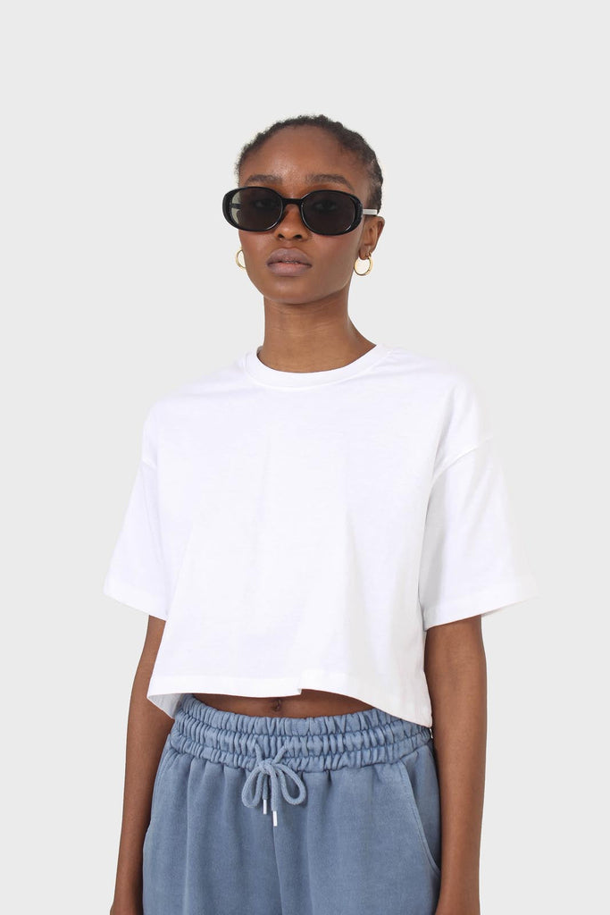 White perfect cropped short sleeve tee_1
