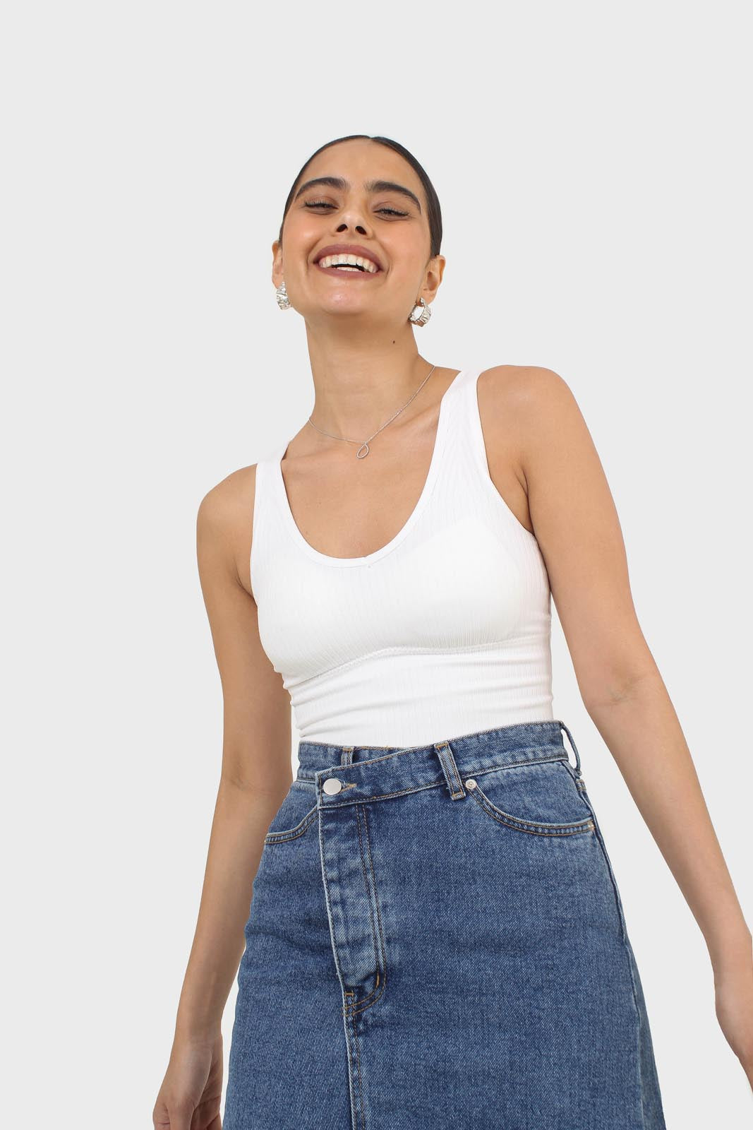 Ivory ribbed thick band v-neck bra top_4