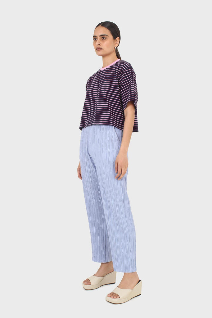 Sky blue micro pleated trousers_4