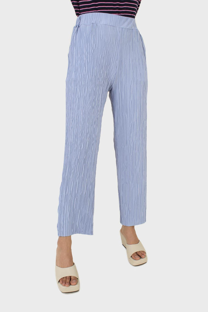 Sky blue micro pleated trousers_1