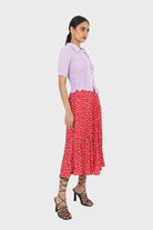 Lilac textured cropped collared short sleeved shirt_5