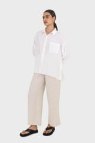 Ivory asymmetic buttons shirt_7