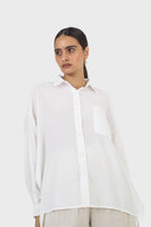 Ivory asymmetic buttons shirt_8
