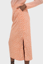 Orange tiny floral print midi skirt_9