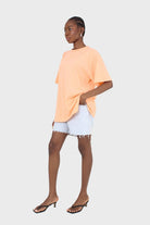 Orange crew neck short sleeve tee_5