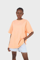 Orange crew neck short sleeve tee_7