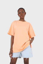 Orange crew neck short sleeve tee_1