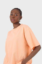 Orange crew neck short sleeve tee_2