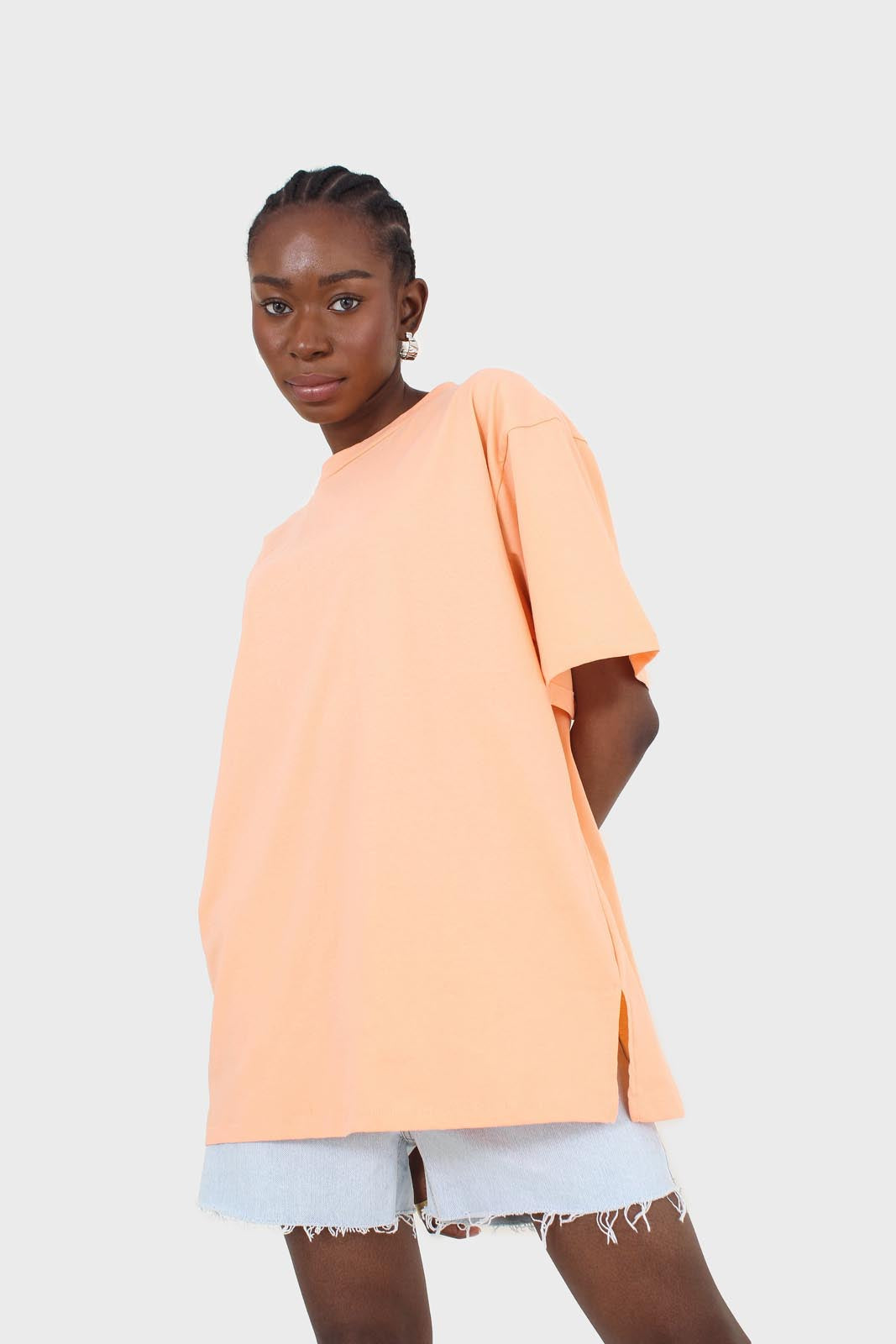 Orange crew neck short sleeve tee_8