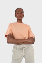 Pale orange perfect cropped short sleeve tee_4