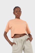 Pale orange perfect cropped short sleeve tee_1