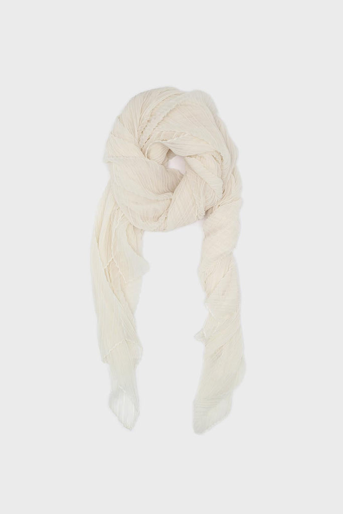 Cream micro pleat scarf_1