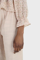 Pink and lilac floral print smocked blouse_5