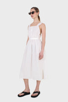 Ivory sleeveless wrap front dress_3