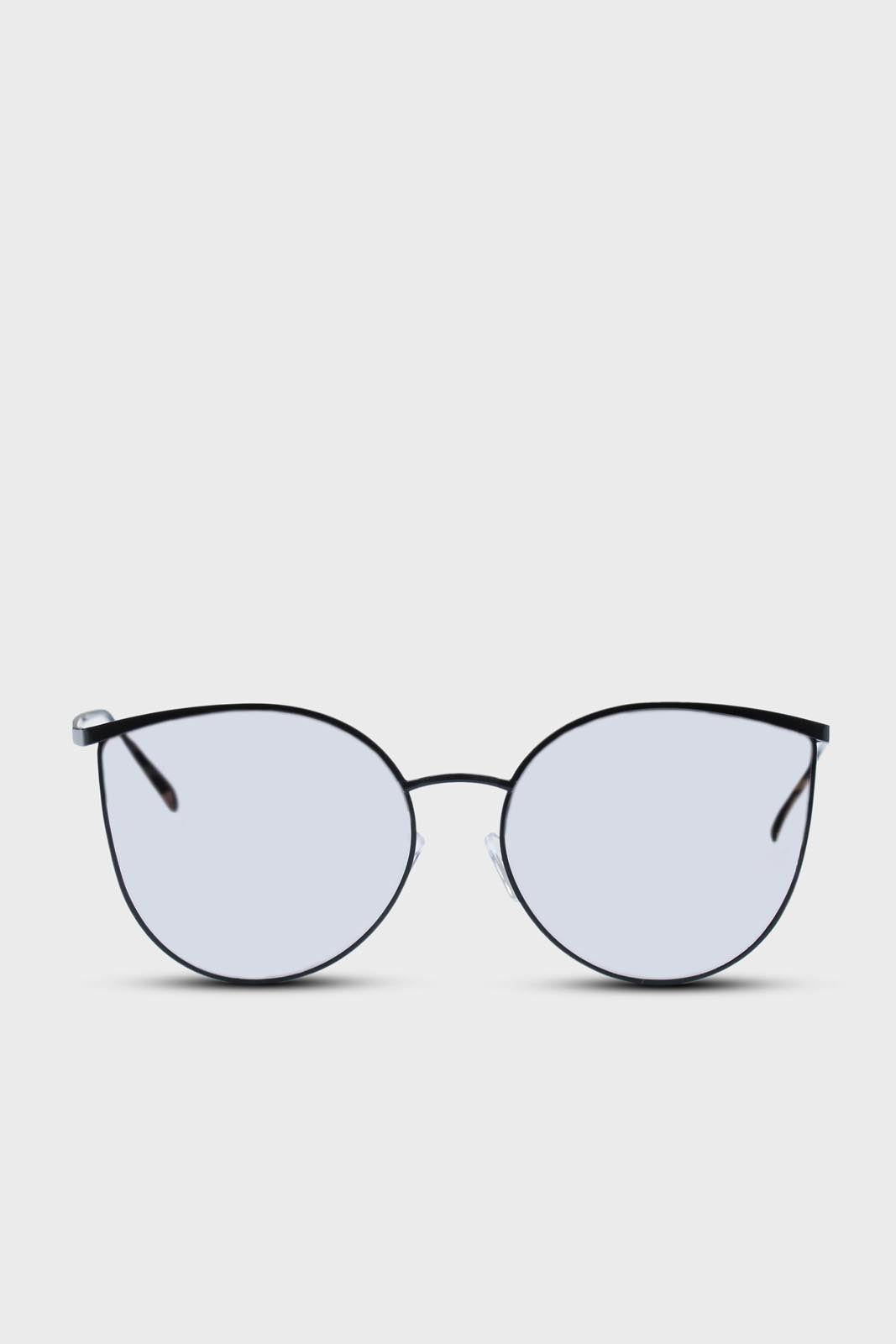 Black thin frame cat eye sunglasses_1