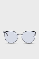Black thin frame cat eye sunglasses_1