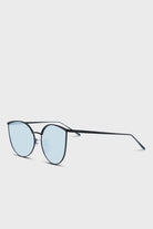 Black thin frame cat eye sunglasses_4