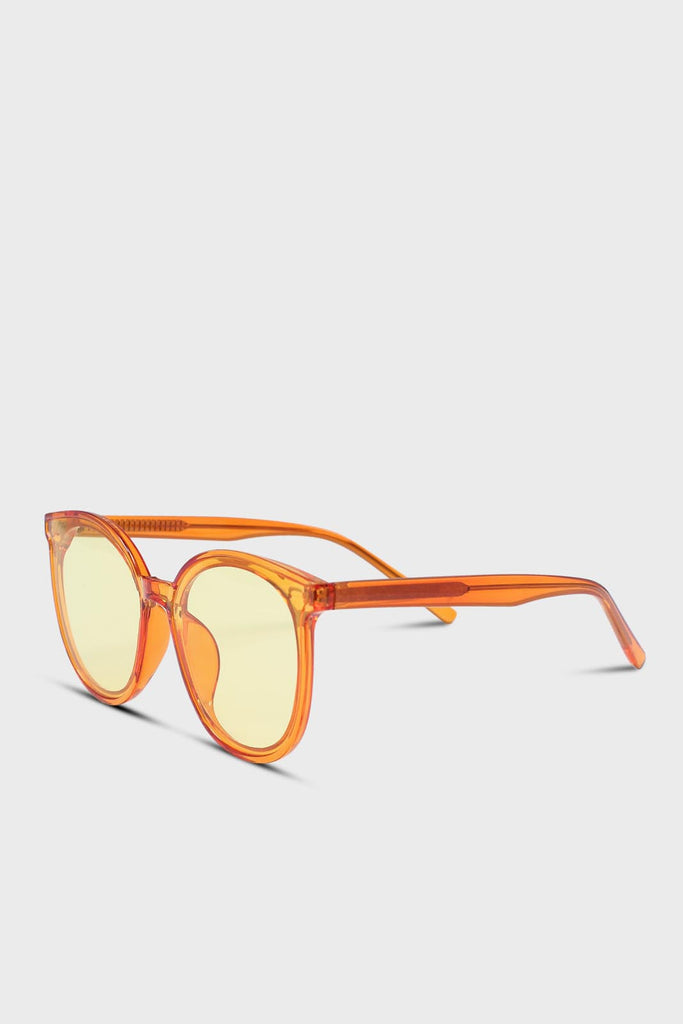 Tangerine and yellow perspex frame sunglasses_3