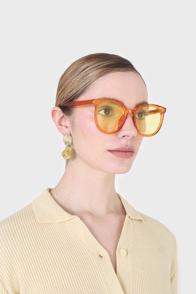 Tangerine and yellow perspex frame sunglasses_5