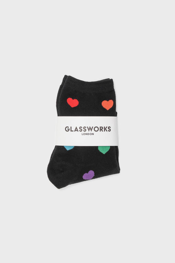 Black rainbow heart socks_4
