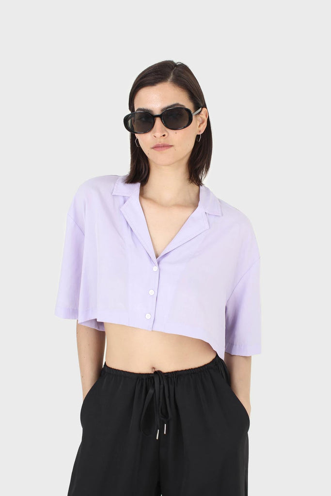 Lilac cropped short sleeved boxy shirt_1