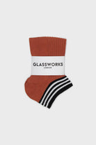 Brick orange and black striped ankle socks_4