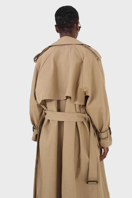 Dark beige classic double breasted trench coat_4