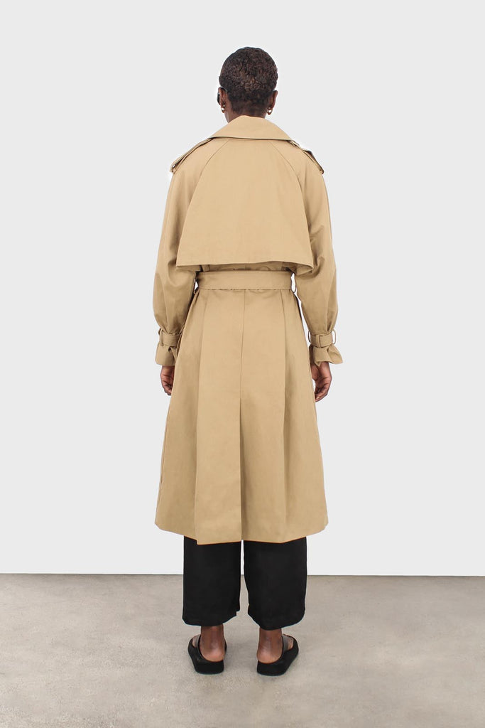 Dark beige classic double breasted trench coat_2