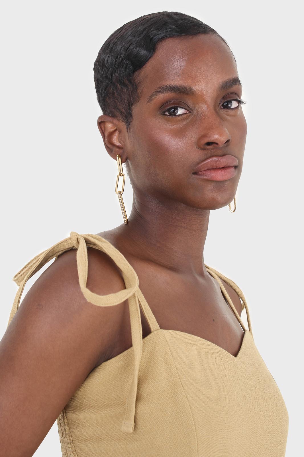 Mustard ruched back tie strap bustier_11