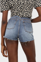 Mid blue denim ripped shorts_6