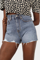 Mid blue denim ripped shorts_3