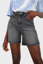 Washed black denim bermuda shorts_4