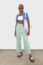 Cobalt blue ribbed fine knit polo top_3